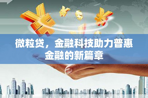 麻山微粒贷，金融科技助力普惠金融的新篇章