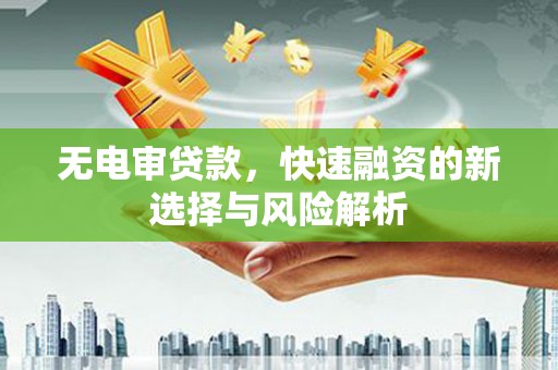 大连无电审贷款，快速融资的新选择与风险解析