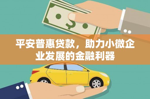 尧都平安普惠贷款，助力小微企业发展的金融利器