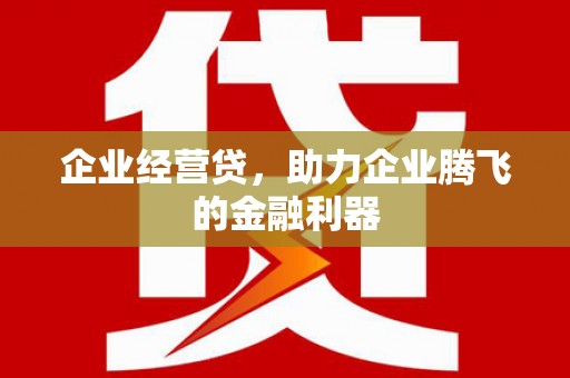铜陵企业经营贷，助力企业腾飞的金融利器
